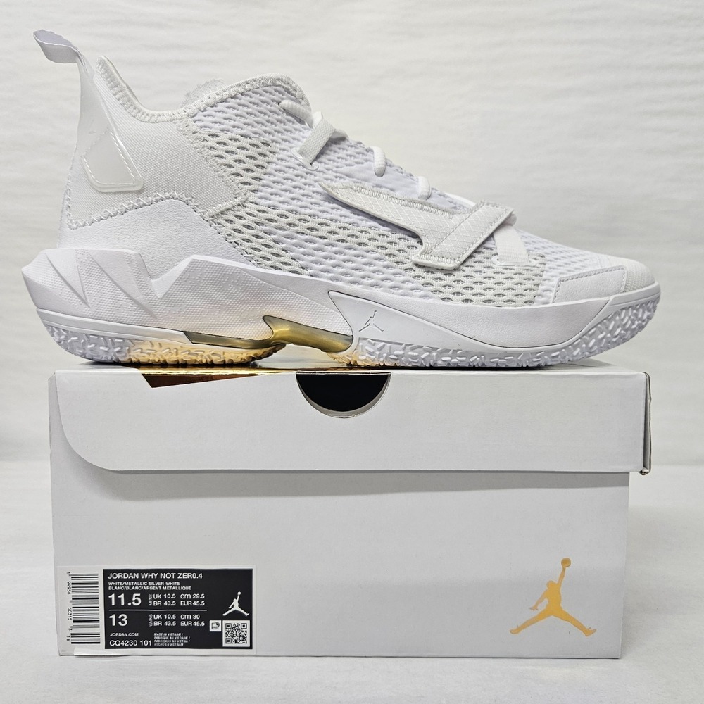 Nike Air Jordan Why Not Zer0.4 Basketball Shoes CQ4230-101 White Men's Size 11.5